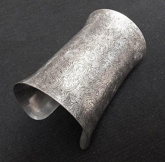 Bracelete Textura Prata Envelhecida